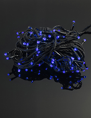 LED 퍼스트 트리구 100구 연결형 검정선 청색 크리스마스 장식 트리조명 캠핑조명
