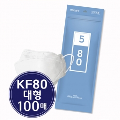 숨쉬기 편한 KF80 보건마스크 대형 100매 소프트한 착용감