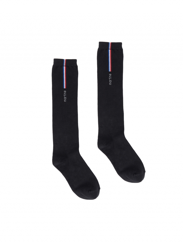 Tricolor Point Knee Socks_Black (QABY30139)