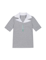 Lapel Type Collar Point T-Shirts_Light Grey (Q0B130232)
