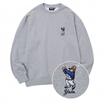 (YALE X WORLD GOLF HISTORY MUSEUM) EMBROIDERY GOLFHANDSOME DAN CREWNECK GRAY
