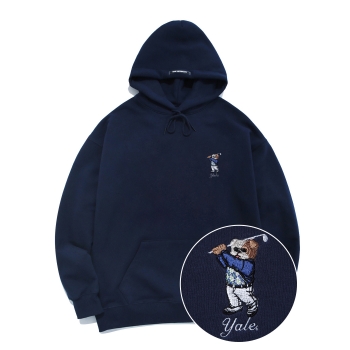 (YALE X WORLD GOLF HISTORY MUSEUM) EMBROIDERY GOLFHANDSOME DAN HOODIE NAVY