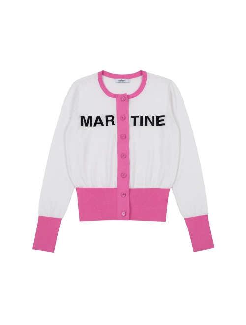 Color Point Knit Cardigan_Deep Pink (Q0C510274)