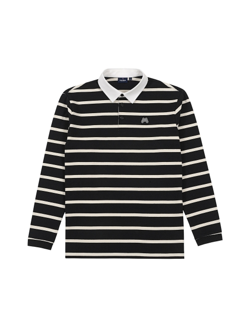Stripe Collar T-Shirts_Black (Men) (Z0C110339)