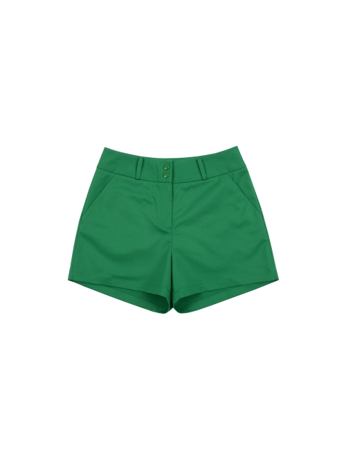 Pleather Patch Shorts_Green (Q0C720422)