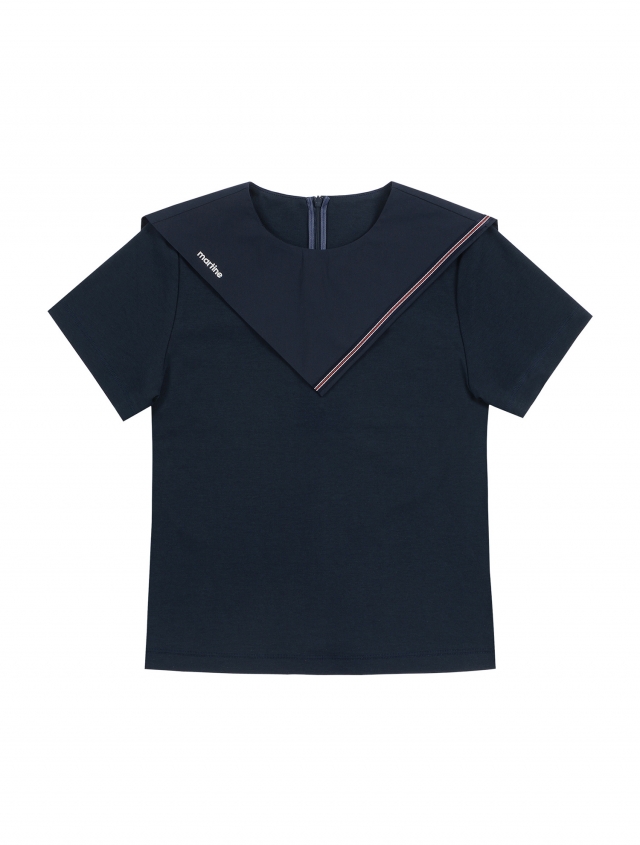 Sailor Collar Crop Shirts_Navy (Q0C120849)