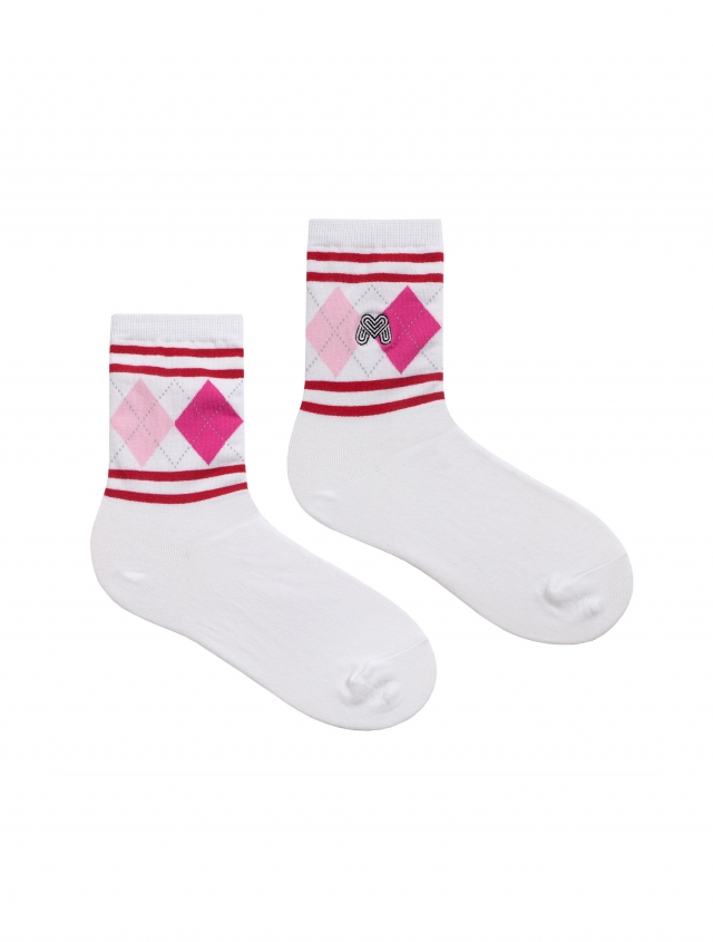 Argyle Point Socks_Pink (QACY10473)