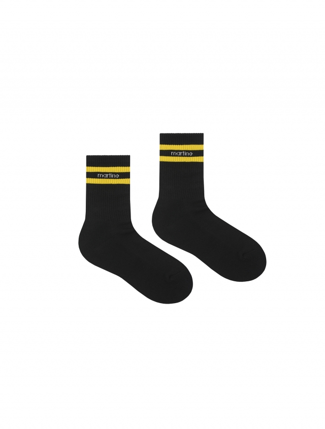 Double Line Point Socks_Black (Men) (ZACY10239)