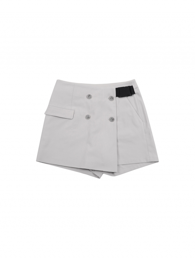 Double Button Wrap Shorts_Light Grey (Q0CQ20532)