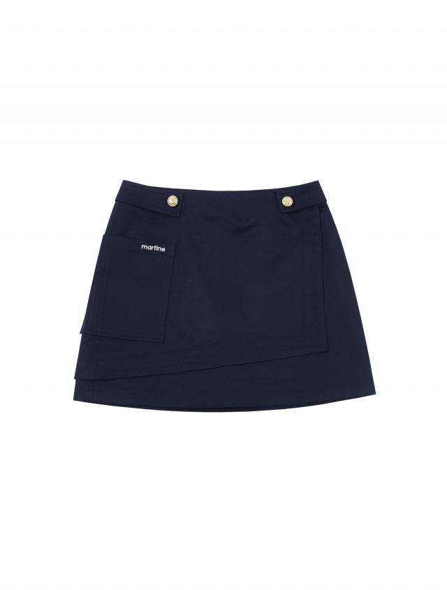 Waist Button Point Wrap Skirt_Navy (Q0CQ20149)