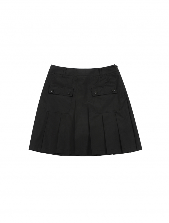 Out Pocket Pleats Skirt_Black (Q0CQ20339)