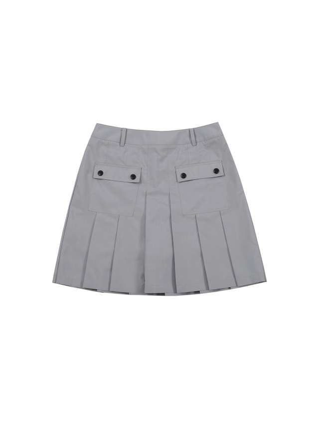 Out Pocket Pleats Skirt_Grey (Q0CQ20334)