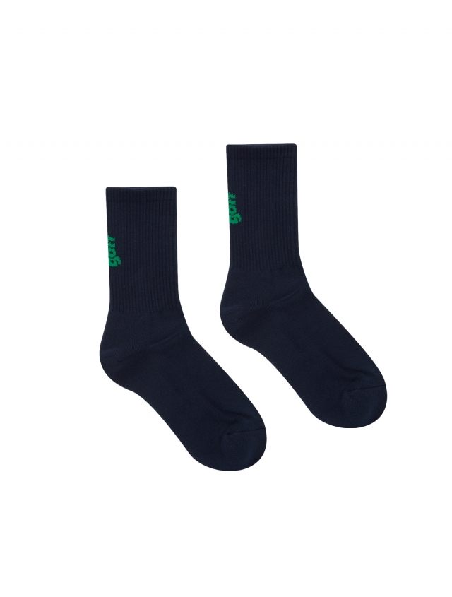 Solid Color Cushion Socks_Navy (Men) (ZACY30249)
