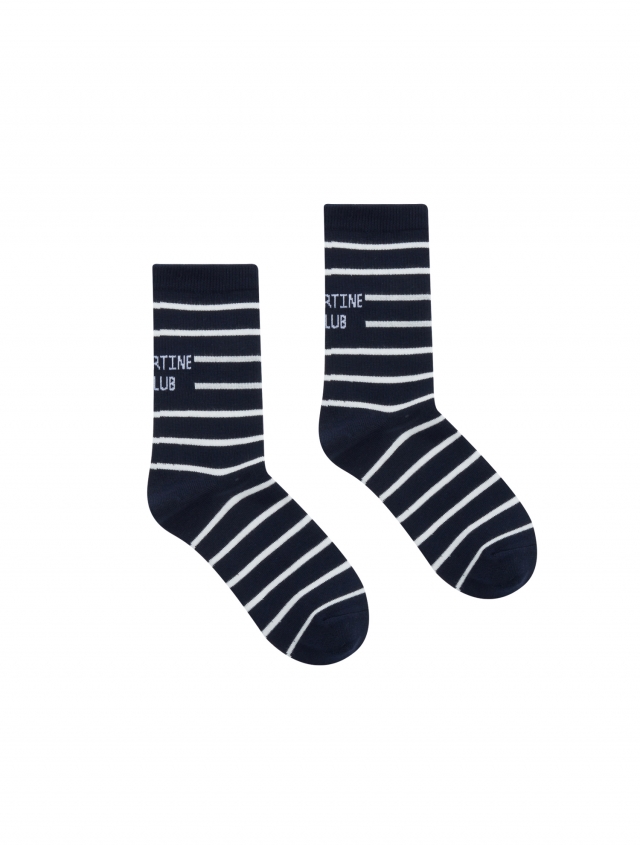 Signature Stripe Socks_Navy (QACY30549)
