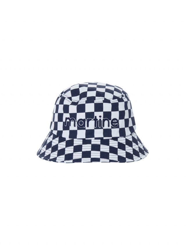 Checkerboard Bucket Hat_Navy (QACW30749)