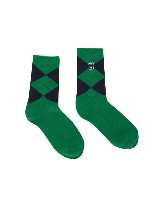Argyle Check Point Socks_Green (Men) (ZACY30122)