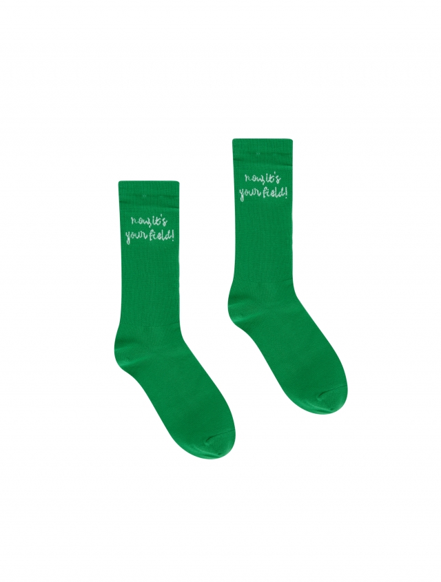 Solid Pinwale Socks_Green (QACY30422)