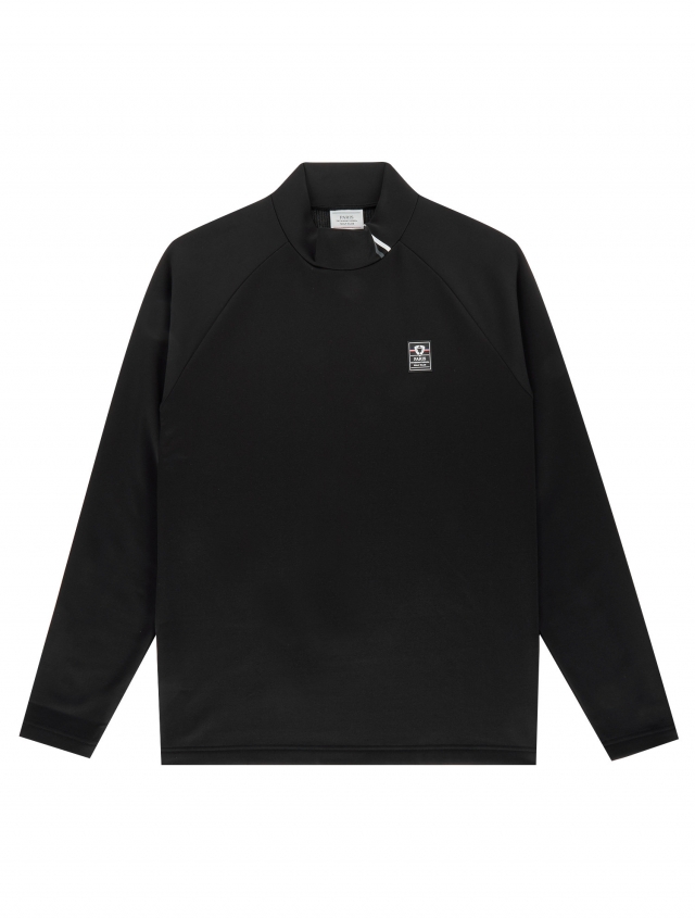 [PIGC] 남성 넥 포인트 베이직 레이어 티셔츠 블랙 (SFC140639)