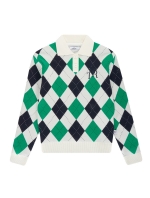 Argyle Collar Sweater_Green (Q0C240322)