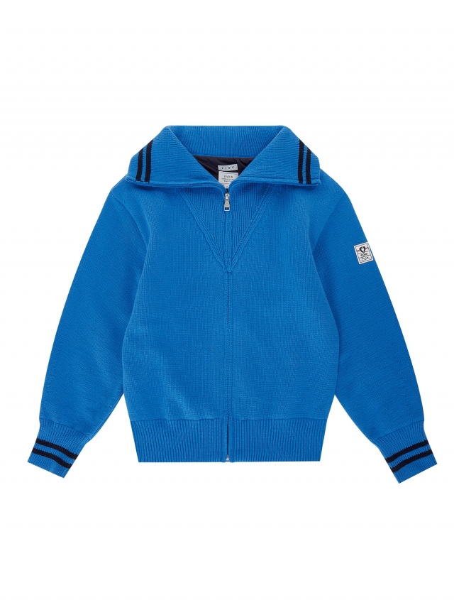 [PIGC] 여성 배색 포인트 집업 스웨터 블루 (LFC540143)