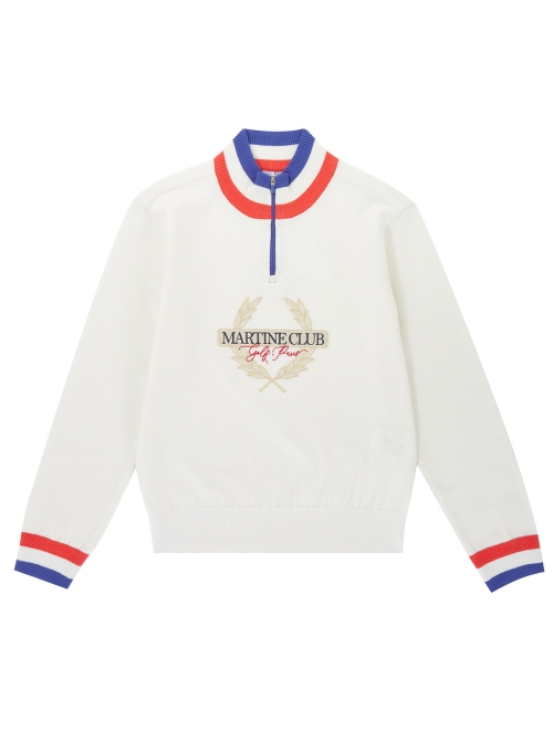 Tricolor Point Sweater_White (QW0DRD10131)