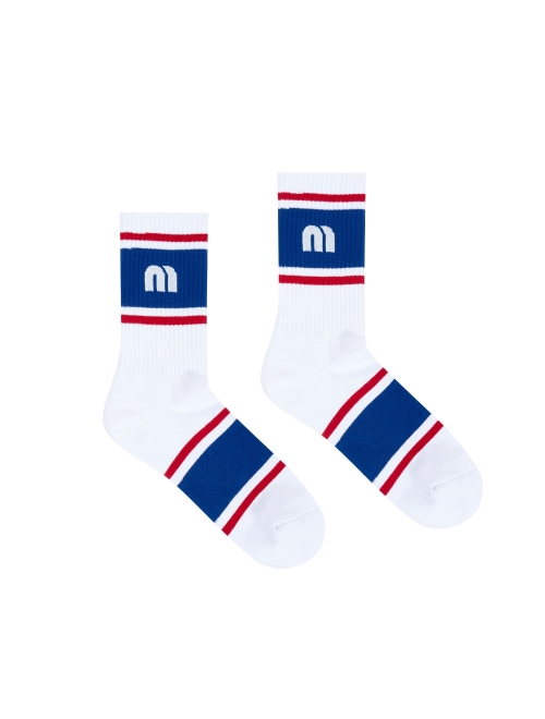 Stripe Middle Socks_White (Men) (QMADSC10431)