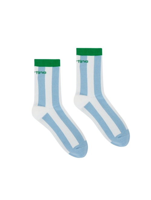 Stripe Middle Socks_S/Blue (QWADSC10842)