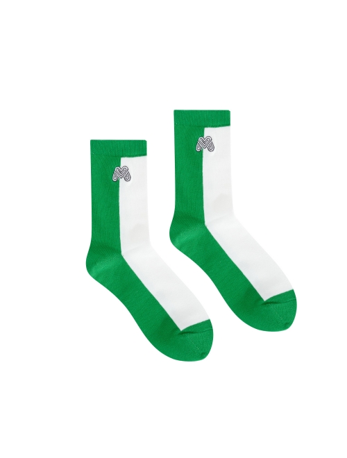 Half&Half Middle Socks_Green (QWADSC10622)