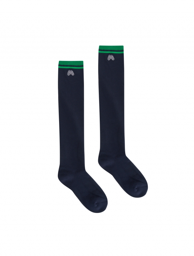 Tip Color point Knee Socks_Navy (QWADSC10249)