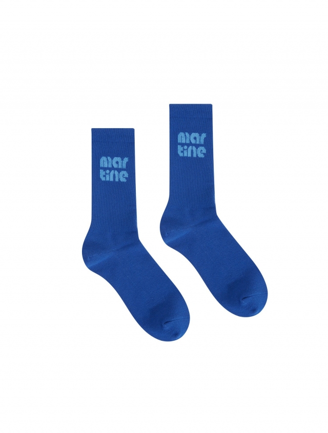 Basic Color Middle Socks_R/Blue (QWADSC10744)