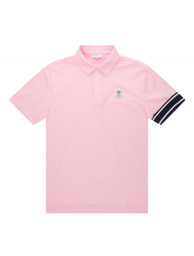 남성 언밸런스 소매 배색 반팔 티셔츠 라이트핑크(SM0DKS21071)