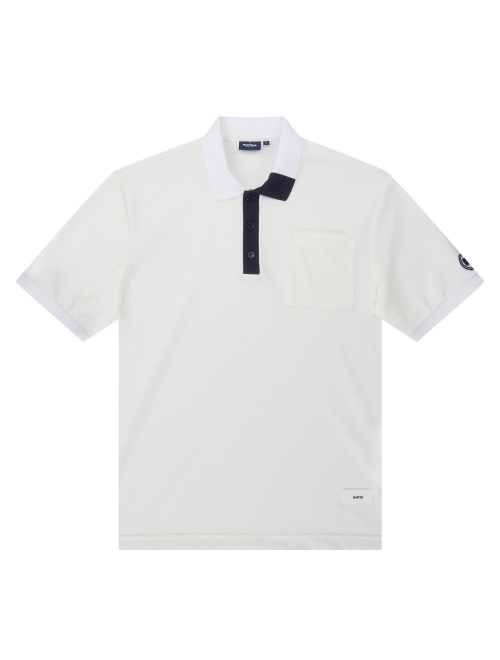 Unbalance Collar Polo Shirts_White (Men) (QM0DKS20431)