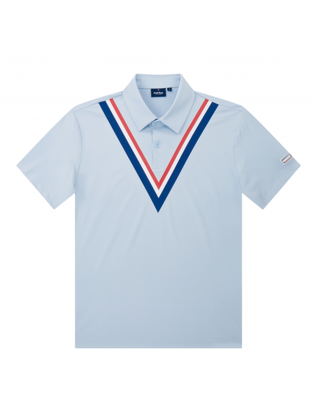 V-Neck Point Polo Shirts_S/Blue (Men) (QM0DKS20942)