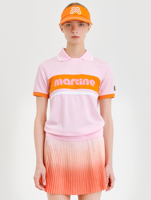 One Point Block Polo Shirts_Pink (QW0DKS21273)