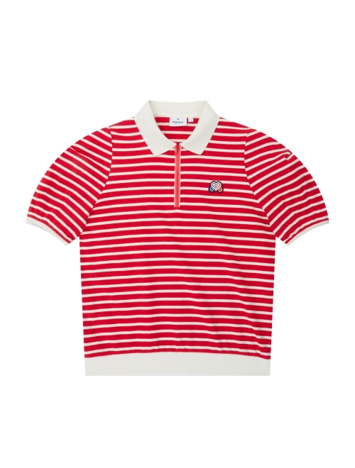 Stripe Zip-up Shirts_Red (QW0DKS21076)