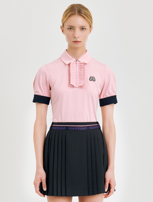 Button Frill Polo Shirts_Pink (QW0DKS20873)