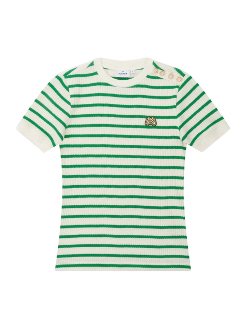 Stripe Round Shirts_Green (QW0DKS20222)