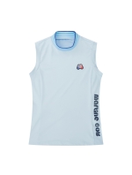 Mock Neck Sleeveless Shirts_S/Blue (QW0DKS21542)