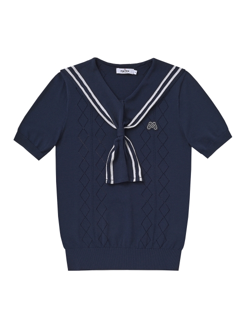 Sailor Collar Sweater_Navy (QW0DRD20749)