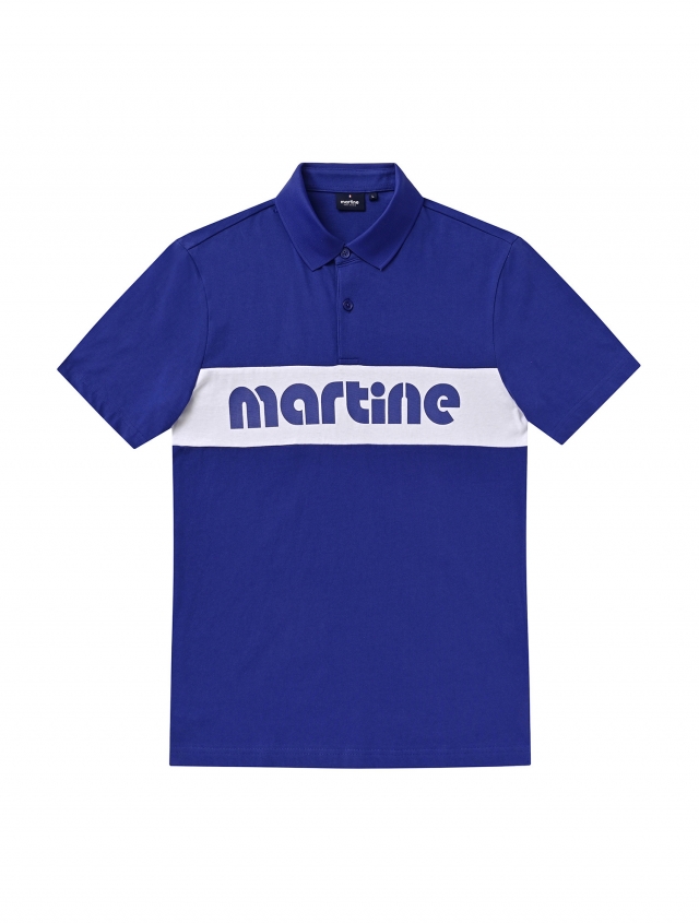 One Point Block Polo Shirts_R/Blue (Men) (QM0DKS20544)