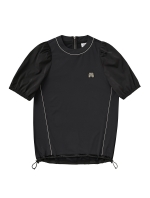 Stretch Puff Sleeve Shirts_Black (QW0DKS22039)