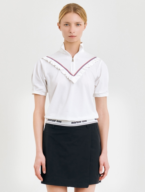 V-neck Point Zip-up Shirts_White (QW0DKS20331)