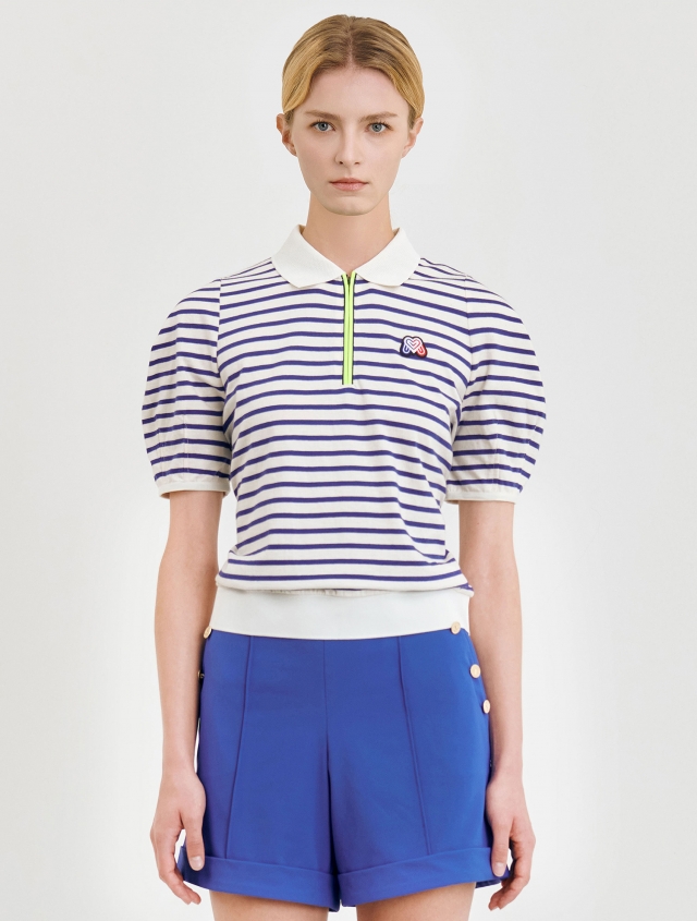 Stripe Zip-up Shirts_Navy (QW0DKS21049)