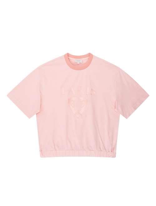 [PIGC] 여성 자수 로고 반팔 티셔츠 핑크(SW0DKS21573)