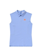 Back Zip-up Sleeveless Shirts_S/Blue (QW0DKS21942)