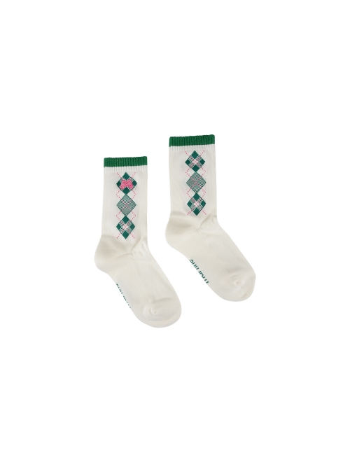 Argyle Color Middle Socks_O/White (QWADSC31230)