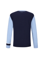 Line Point Round Knit Sweater_S/Blue (Men) (QM0DNI31142)
