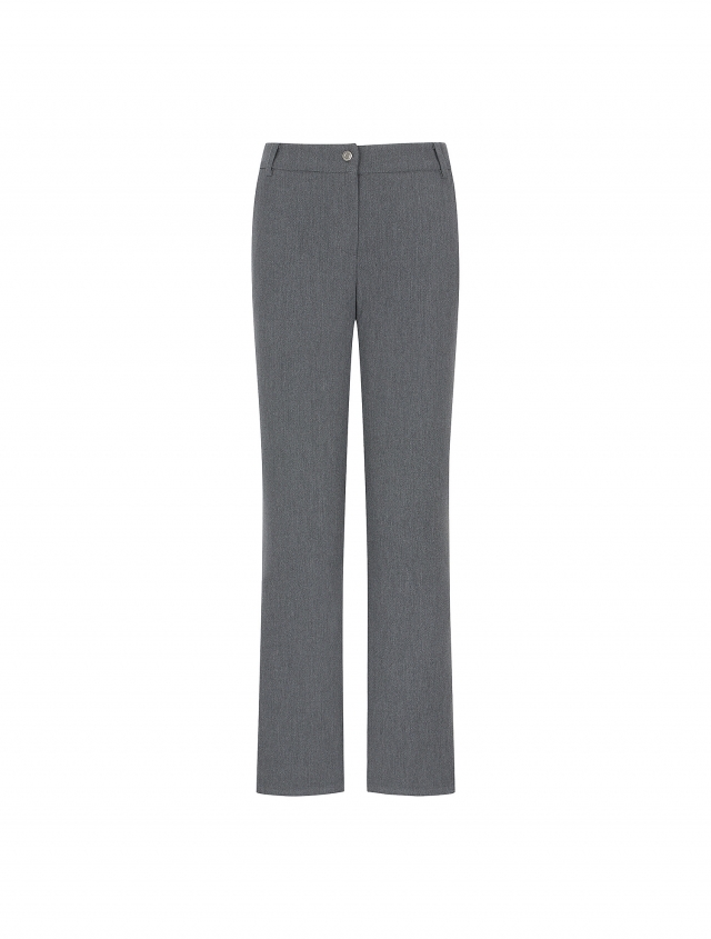 Pin Tuck Regular Fit Pants_M/Grey (QW0DSL31336)