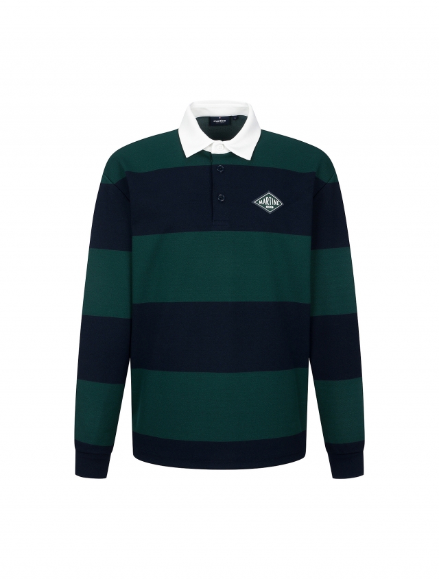 Block Stripe Polo Shirts_D/Khaki (Men) (QM0DKS31827)