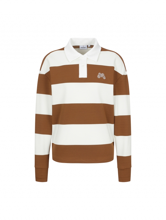 Block Stripe Polo Shirts_Camel (QW0DKS31360)